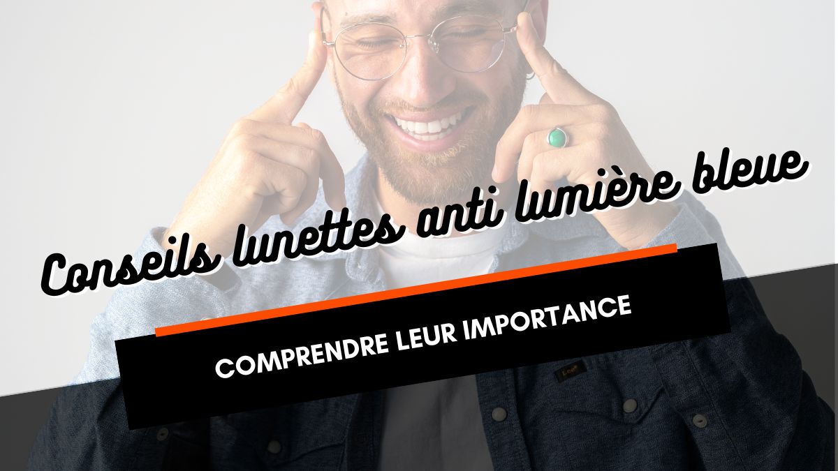 Image de couverture avec notre mannequin Lucas qui enfile ses lunettes anti lumière bleue Horus X