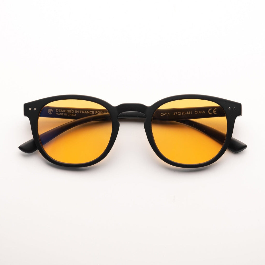 lunette gaming ronde verres amber vue face